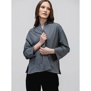 NWT Ministry of Supply Women's Fusion Terry Cardigan Classic Grey Heather XXS